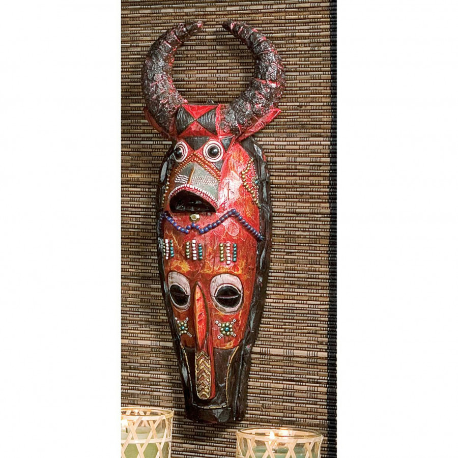 Toscano Mask of the Congo African Wall Sculpture - Cape Buffalo