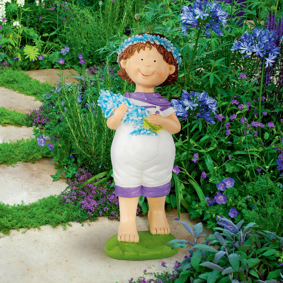 Toscano Bluebonnet Twins Springtime Child Garden Statue - Thierry Boy
