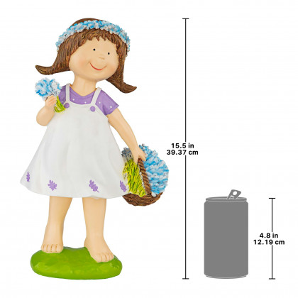 Toscano Bluebonnet Twins Springtime Child Garden Statue - Juliette Girl