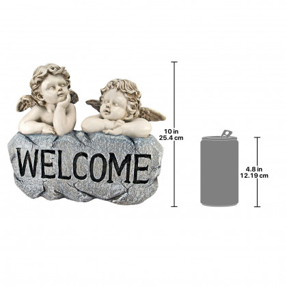 Toscano - Raphael Cherub Twins Welcome Sign Statue
