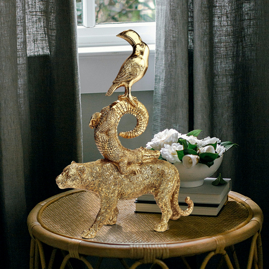 Toscano - Exotic Trio Stacked Animal Kingdom Statue