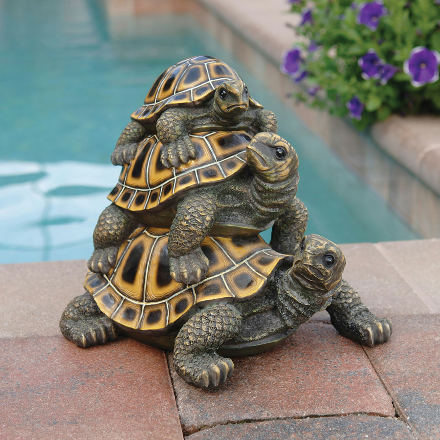 Toscano Three a Crowd Stacked Turtle Statue - Medium