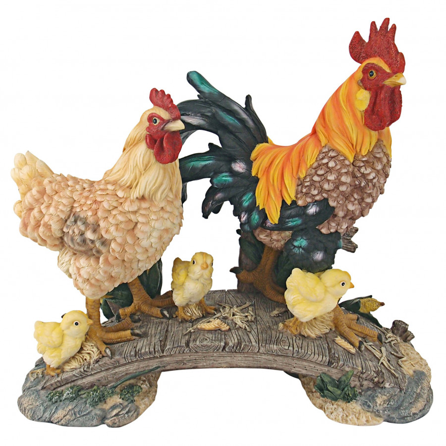 Toscano - Chickens Bridging the Roost Garden Statue