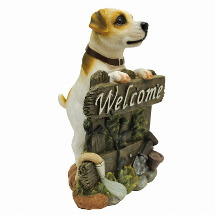 Toscano - Jack Russell Terrier Dog Welcome Sign Statue