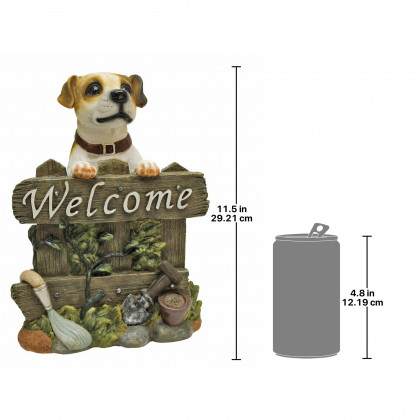 Toscano - Jack Russell Terrier Dog Welcome Sign Statue