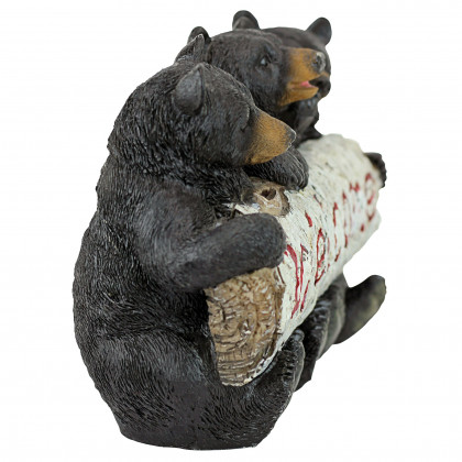 Toscano - Black Bear Cubs Welcome Sign Statue