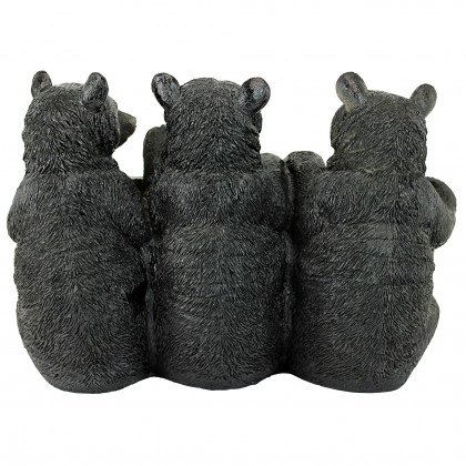 Toscano - Black Bear Cubs Welcome Sign Statue