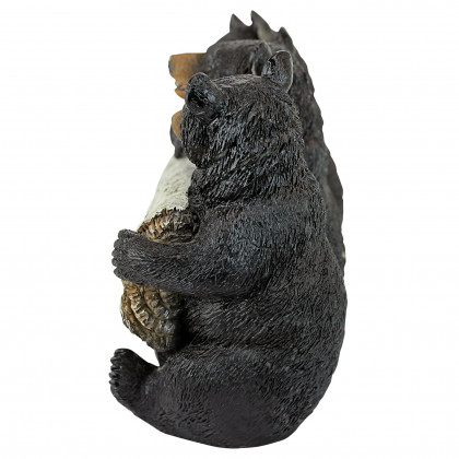Toscano - Black Bear Cubs Welcome Sign Statue