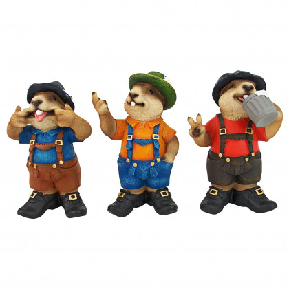 Toscano - Oktoberfest Muskrats Bavarian Beer Buddy Trio Statues