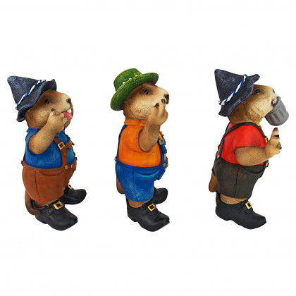 Toscano - Oktoberfest Muskrats Bavarian Beer Buddy Trio Statues
