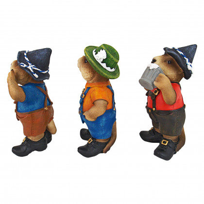 Toscano - Oktoberfest Muskrats Bavarian Beer Buddy Trio Statues