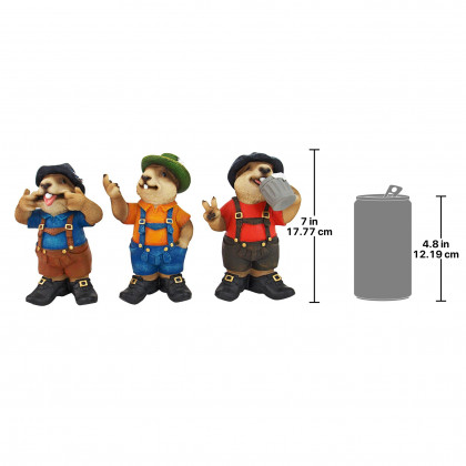 Toscano - Oktoberfest Muskrats Bavarian Beer Buddy Trio Statues