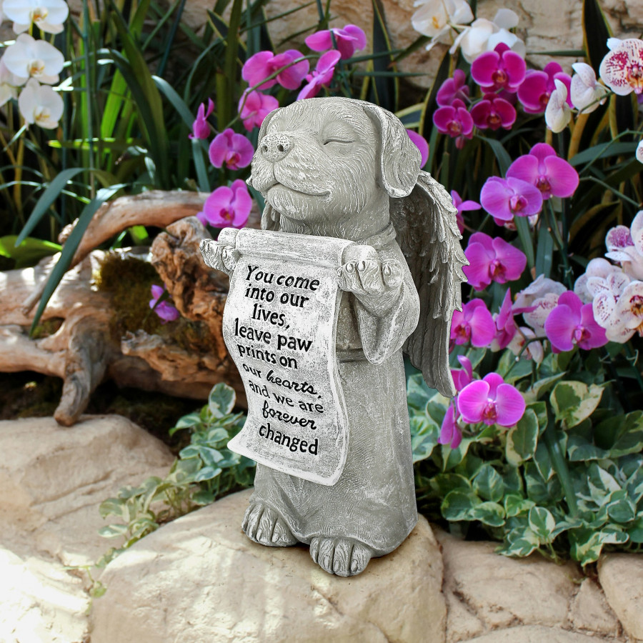 Toscano - Paw Prints on our Hearts Memorial Dog Statue