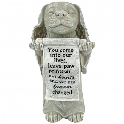 Toscano - Paw Prints on our Hearts Memorial Dog Statue