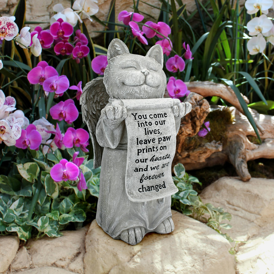 Toscano - Paw Prints on our Hearts Memorial Cat Statue