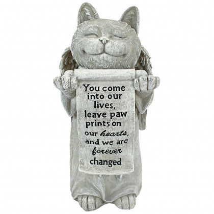 Toscano - Paw Prints on our Hearts Memorial Cat Statue