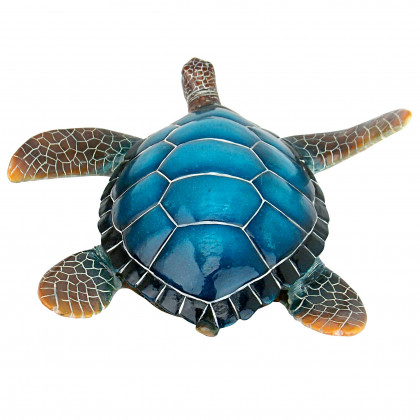 Toscano Blue Sea Turtle Statue - Large