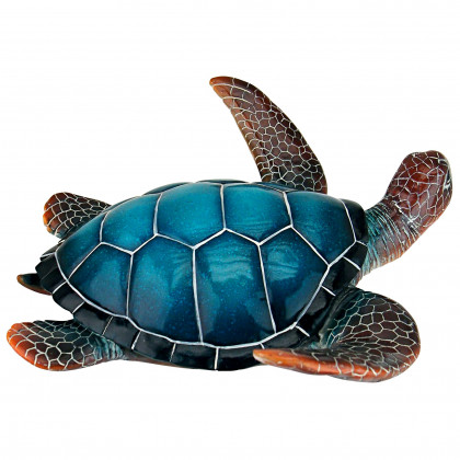 Toscano Blue Sea Turtle Statue - Medium