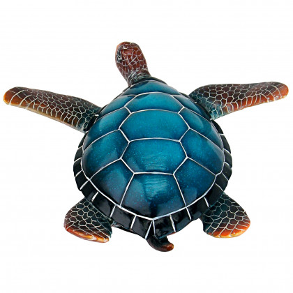 Toscano Blue Sea Turtle Statue - Medium