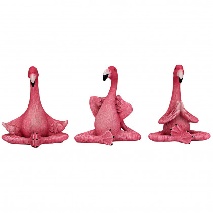 Toscano The Zen of Pink Flamingos Yoga Statues - Medium