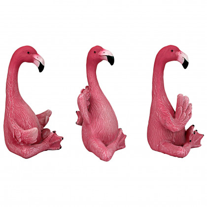 Toscano The Zen of Pink Flamingos Yoga Statues - Medium
