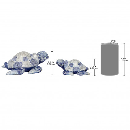Toscano - Peace and Harmony Blue Sea Turtle Statue Set
