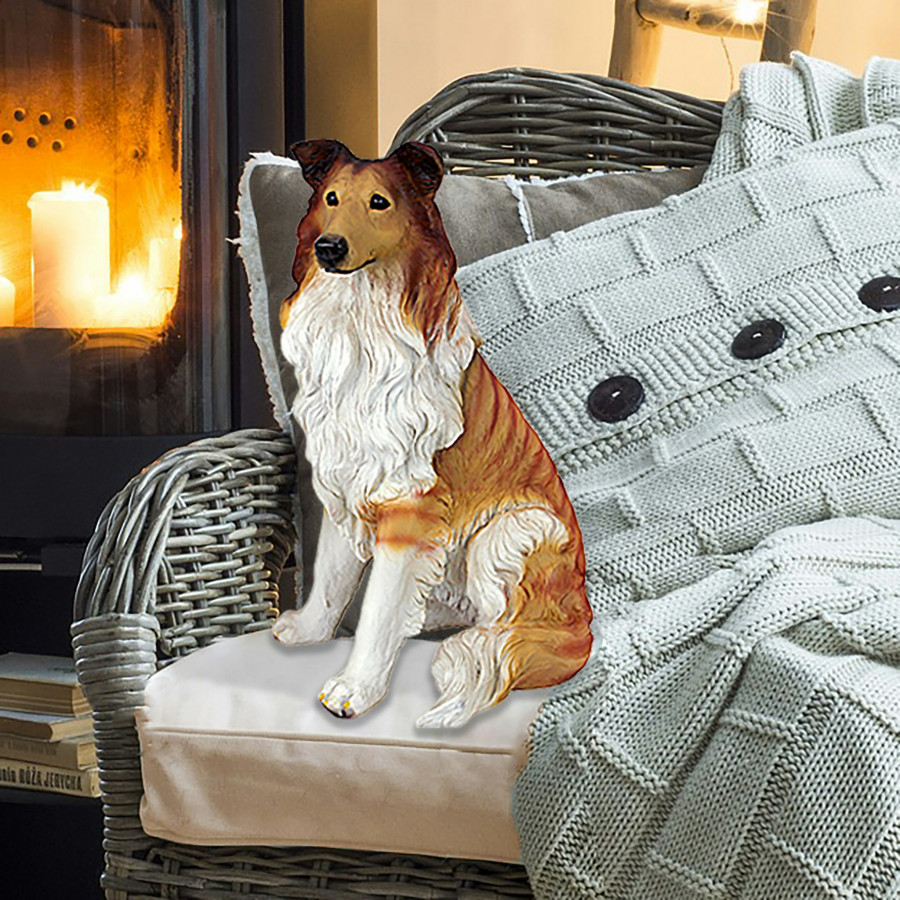Toscano - Long-Haired Collie Dog Statue