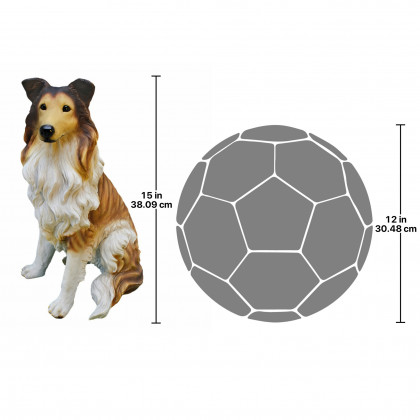 Toscano - Long-Haired Collie Dog Statue