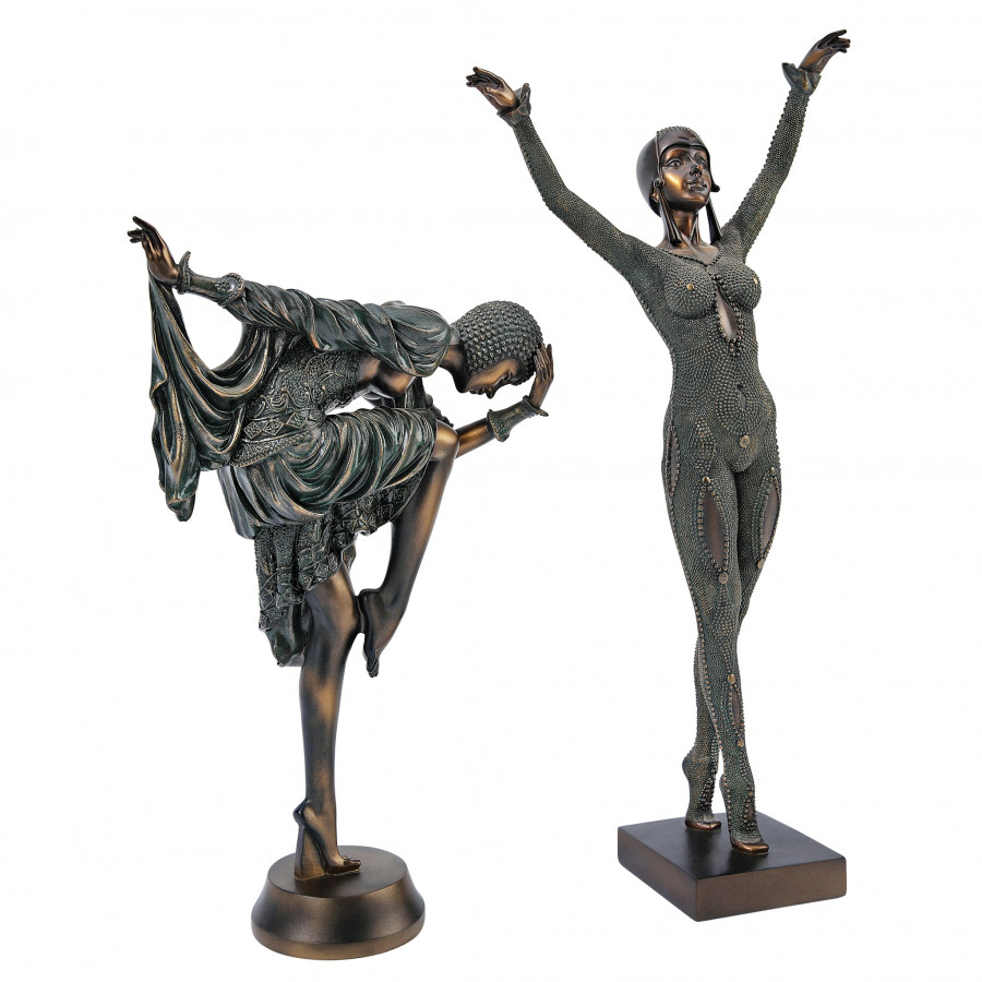Toscano - Set of 2 Chiparus Dancers Art Deco Statues