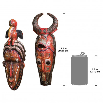 Toscano - Set of 2 Masks of the Congo African Wall Sculptures