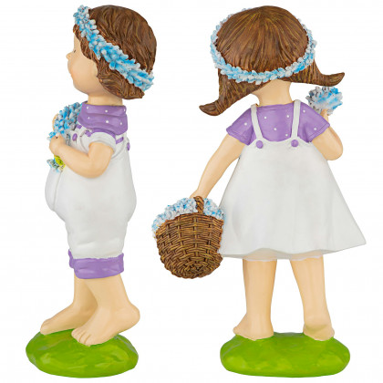 Toscano - Set of 2 Bluebonnet Twins Springtime Children Garden Statues