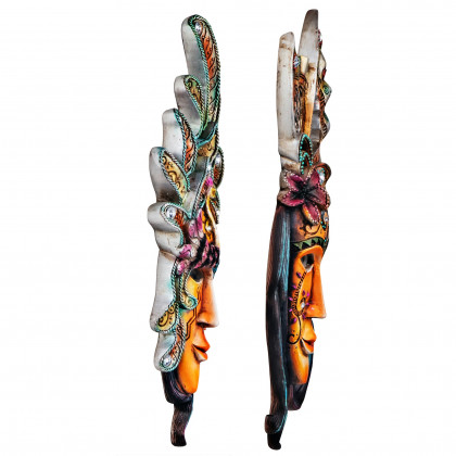 Toscano - Set of 2 Masquerade at Mardi Gras Mask Wall Sculptures