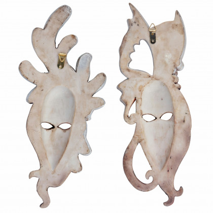 Toscano - Set of 2 Masquerade at Mardi Gras Mask Wall Sculptures