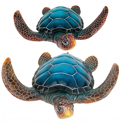 Toscano - Set of 2 Blue Sea Turtle Statues