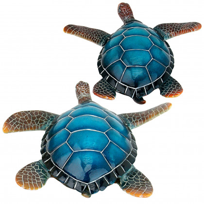 Toscano - Set of 2 Blue Sea Turtle Statues