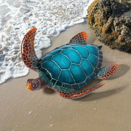 Toscano - Set of 2 Blue Sea Turtle Statues