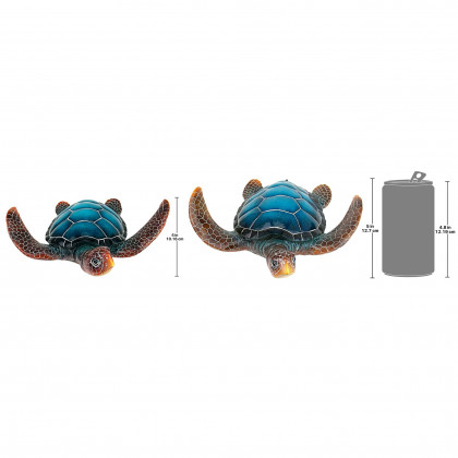 Toscano - Set of 2 Blue Sea Turtle Statues