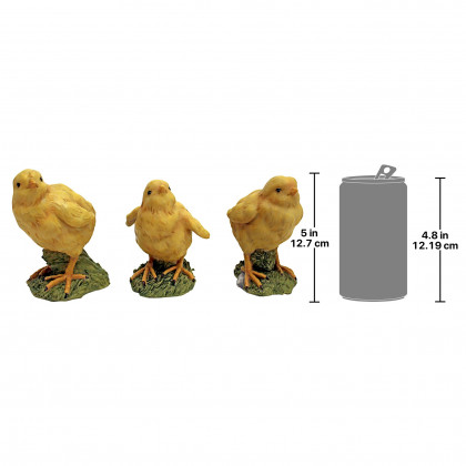 Toscano - Set of 3 Hatching Chicks Baby Chicken Statues