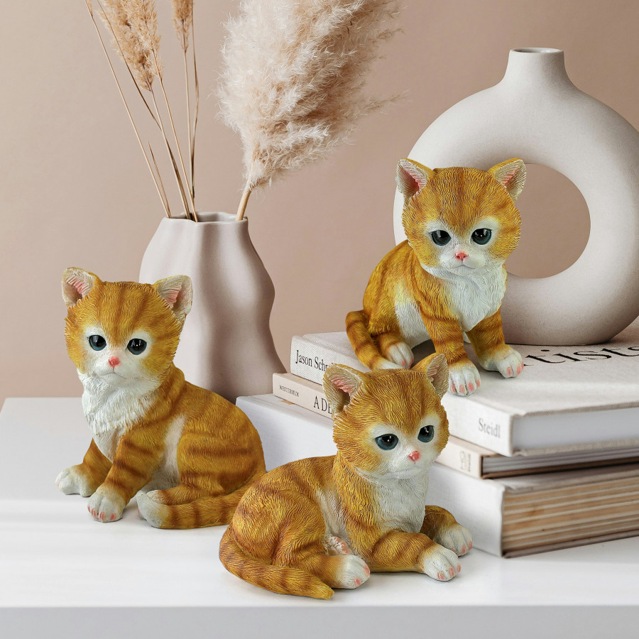 Toscano - Tabby Kitten TripletsBaby Cat Statues