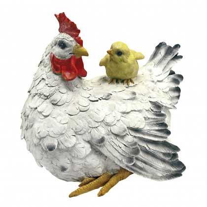 Toscano - Barnyard Mother Hen and Baby Chick Statue