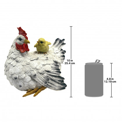 Toscano - Barnyard Mother Hen and Baby Chick Statue