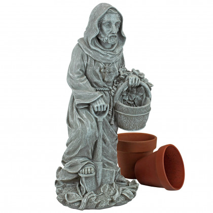 Toscano St. Fiacre the Gardener Patron Saint Statue - Small