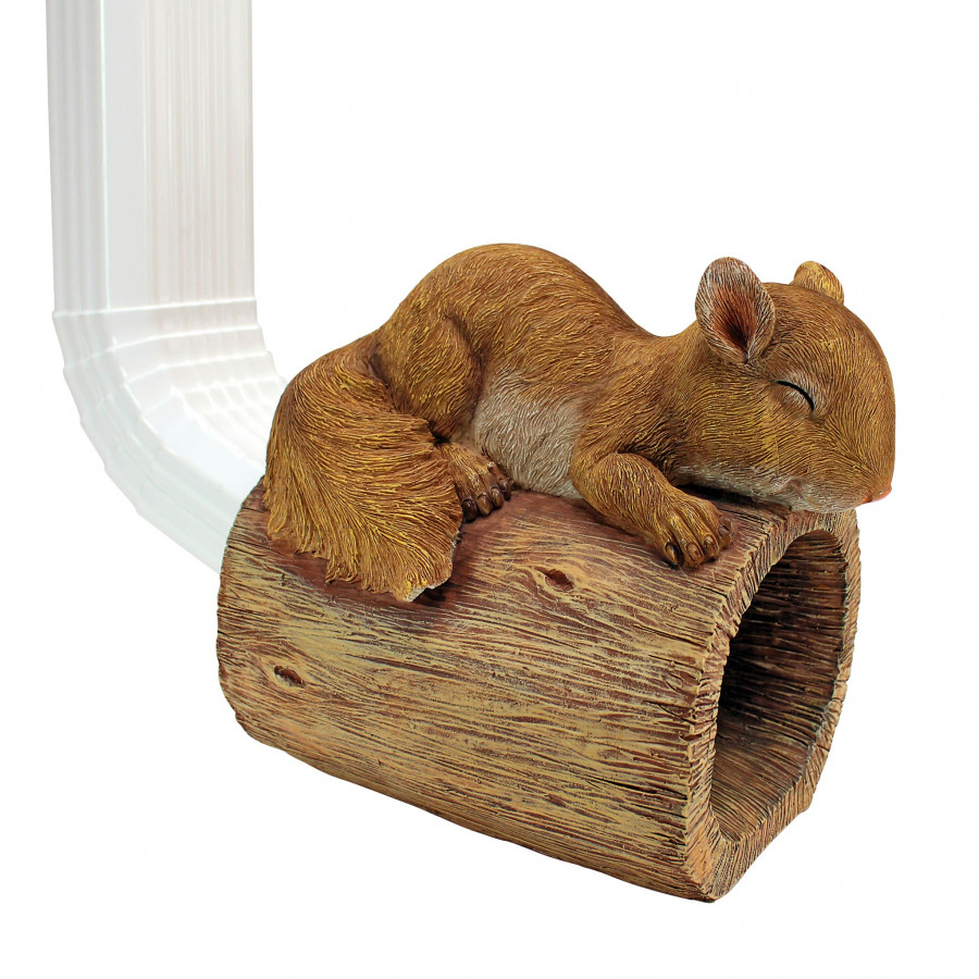 Toscano - Jolly the Squirrel Gutter Guardian Downspout Statue