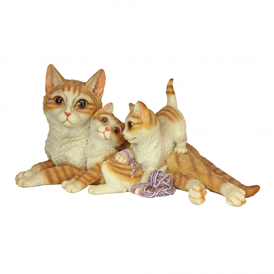 Toscano - Kitten Crowd Cat Family Statue