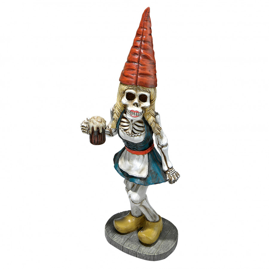 Toscano - Gerta the Bavarian Oktoberfest Skeleton Gnome Statue
