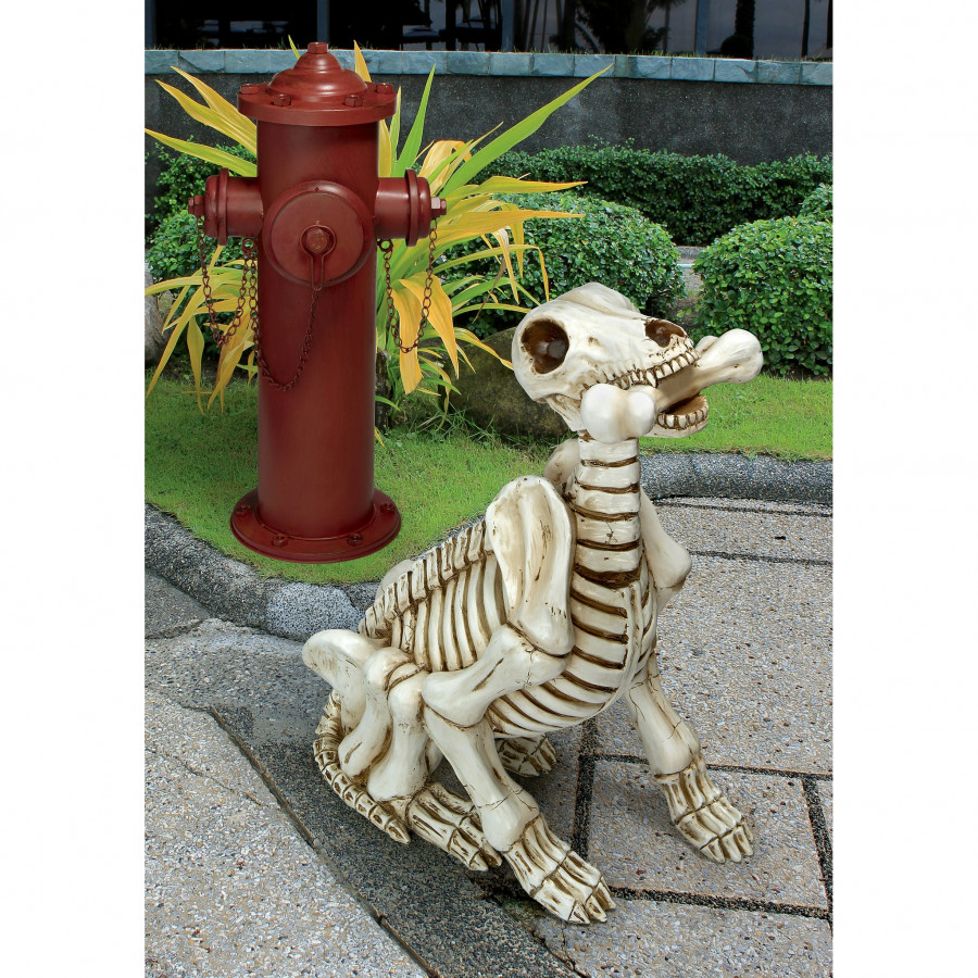 Toscano - Fetchthe Skeleton Dog Statue