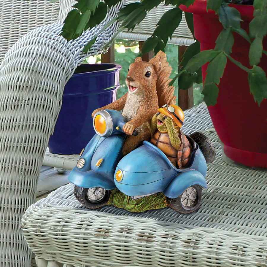 Toscano - Born to be Wild Squirrel on Motorcycle Statue