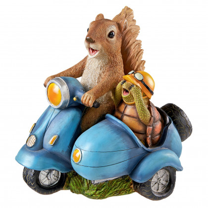 Toscano - Born to be Wild Squirrel on Motorcycle Statue