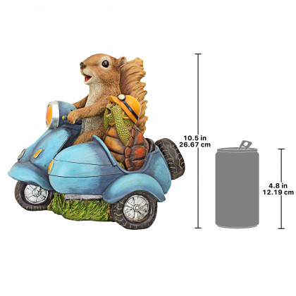 Toscano - Born to be Wild Squirrel on Motorcycle Statue