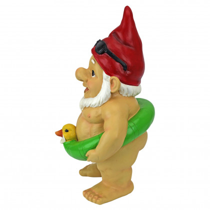 Toscano - Pool Party Pete Naked Gnome Statue